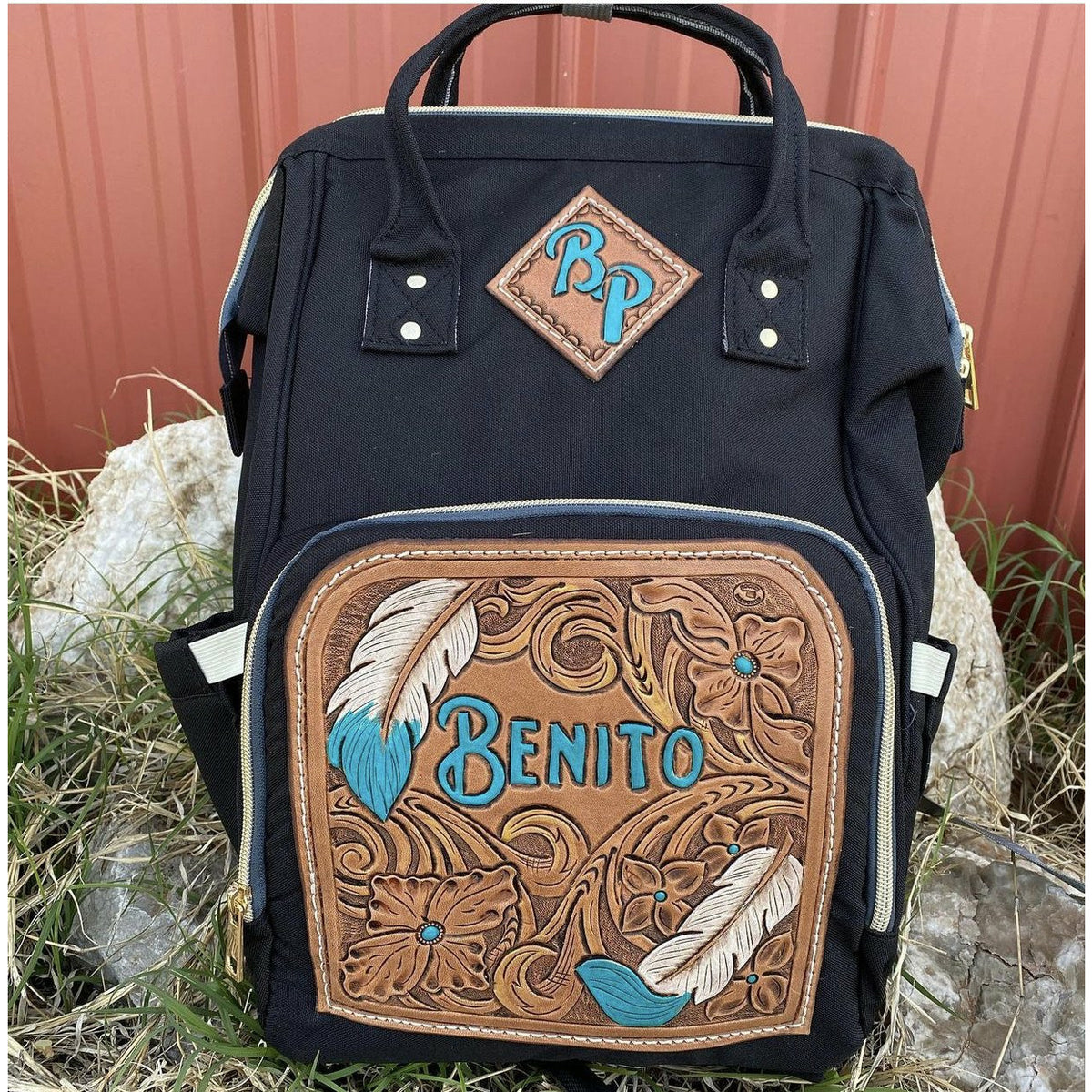 backpack with leather patch Diaper Large for example for water Owner Guardian Dual Dancing Options:1921 Widespool Perfect 3 1/2