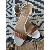 Custom Design White Tooled Heel-2.75in