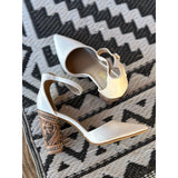 Closed Toe white Tooled Heel only-4in