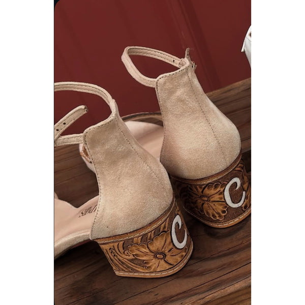 Tooled Heels Custom Design 2 inch-tan