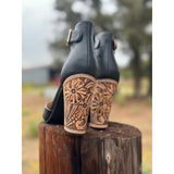4inch  Black Tooled Heels-size 8.5 RTS