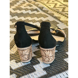 Black Tooled Heels-size 8.5 RTS-2.75 inch