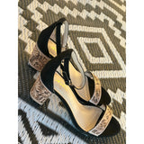 Black Tooled Heels-size 8.5 RTS-2.75 inch