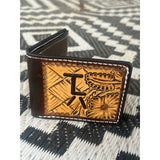 Custom floral/basketweave Bifold Wallet