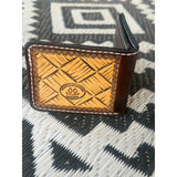 Custom floral/basketweave Bifold Wallet