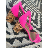 Pink Tooled Heels-size 9 RTS-2.75 inch