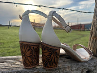 Size 9 Floral Tooled Heels-RTS