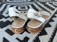 1 inch Tooled Heels with Custom Design -White
