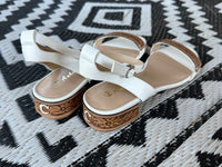 1 inch Tooled Heels with Custom Design -White