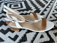 1 inch Tooled Heels with Custom Design -White