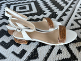 1 inch Tooled Heels with Custom Design -White