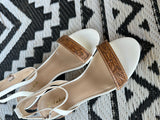 1 inch Tooled Heels with Custom Design -White