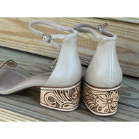 Size 9.5, 2inch Tooled Heels (RTS)