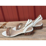 1 inch Floral Tooled Heels White
