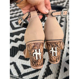 Custom Design Closed Toe Tan Heels  -3inch