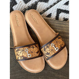 Custom Tooled Slide Sandals