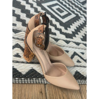 Closed Toe Tan Tooled Heels  3inch