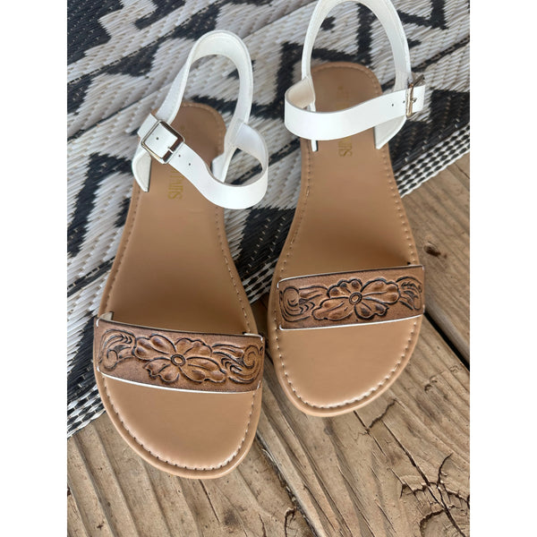 Womens Tooled Sandals
