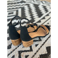 Floral Tooled 2 inch Black Heels