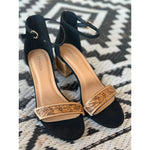 Floral Tooled 2 inch Black Heels
