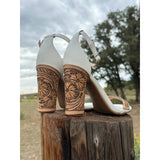 4 inch Tooled Heels-size 8 RTS