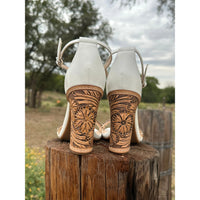 4 inch Tooled Heels-size 8 RTS