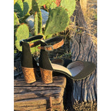 Closed Toe Black Tooled Heels  3inch