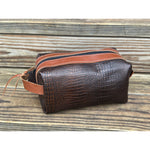 Brown Alligator Dopp Kit