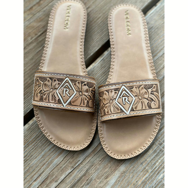 Custom Tooled Slide Sandals