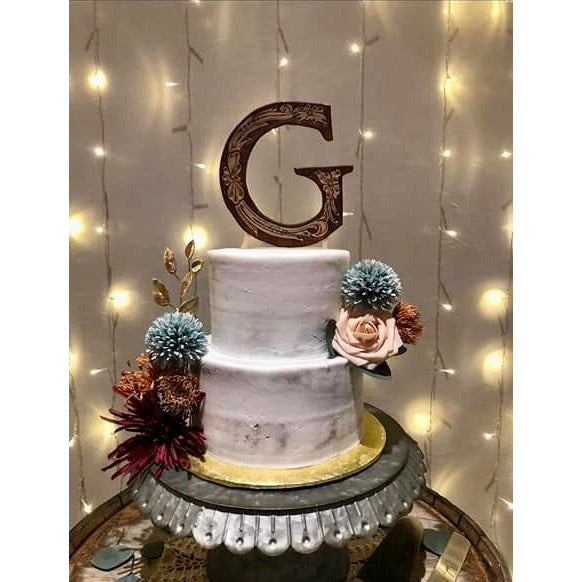 Tooled Letter (6inch) Cake topper or Wall Decor