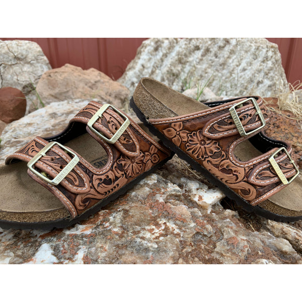 Custom Hand Painted Leather Birkenstock Sandals 
