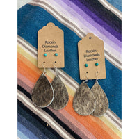 Cowhide & Turquoise Earring Set