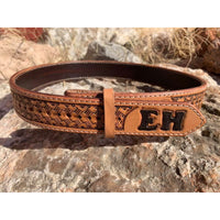 Custom Arrow basketweave Stamped belt